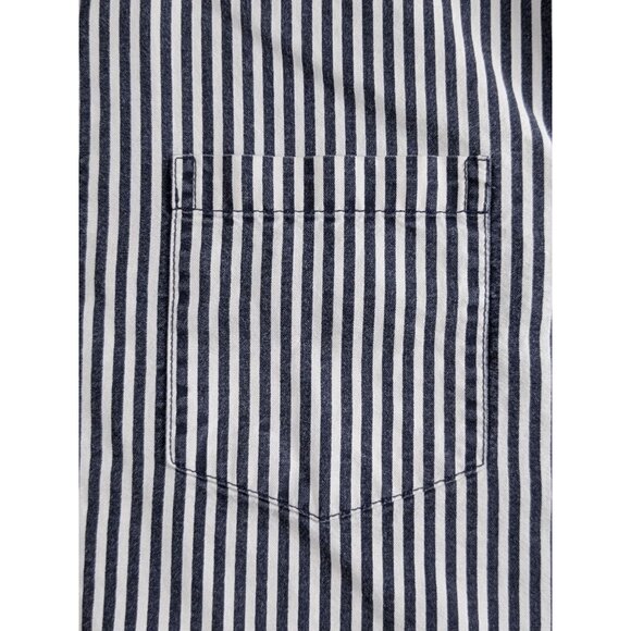 Levis White Blue Striped Button-Down Shirt Small Mens Long Sleeve Casual Pocket - Picture 9 of 12